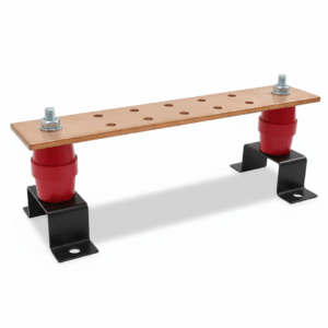 Heavy-Duty Solid Copper Busbar (1.5" x 3mm) - 400A Rated with insulator