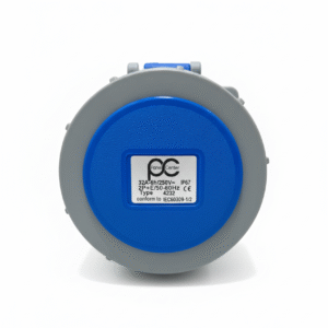 Panel Center 32A Industrial Plug, 250V 3p IP67 Waterproof, IEC 60309 Compliant